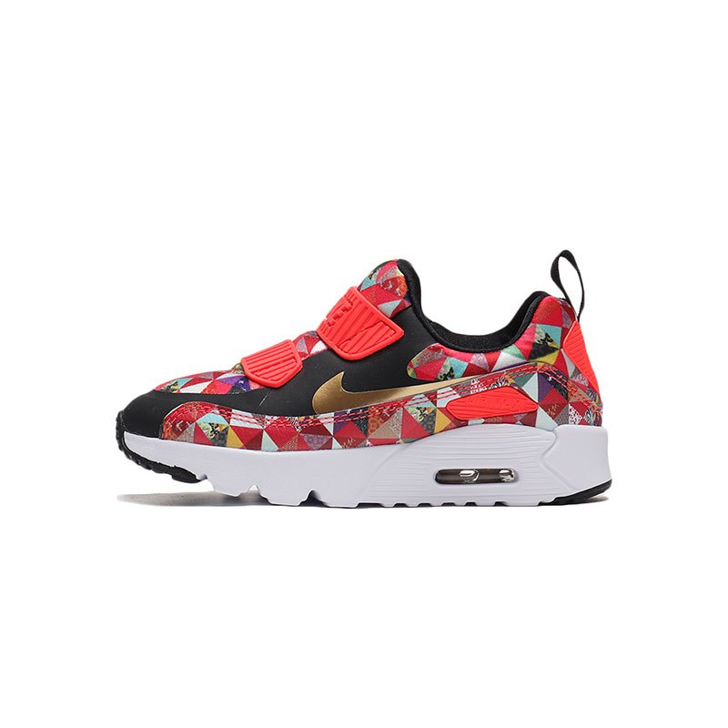 耐克男小童休闲鞋春季AIR MAX气垫时尚跑步运动鞋BV6663 BV6663-617深红色+金属金+黑