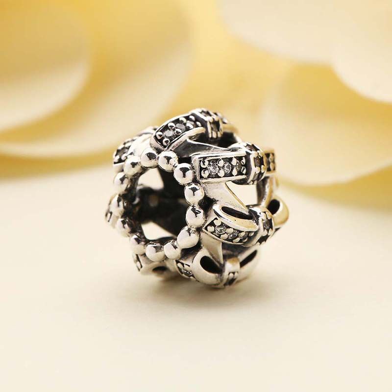 PANDORA潘多拉 镂空闪烁情怀 925银串饰-791779CZ