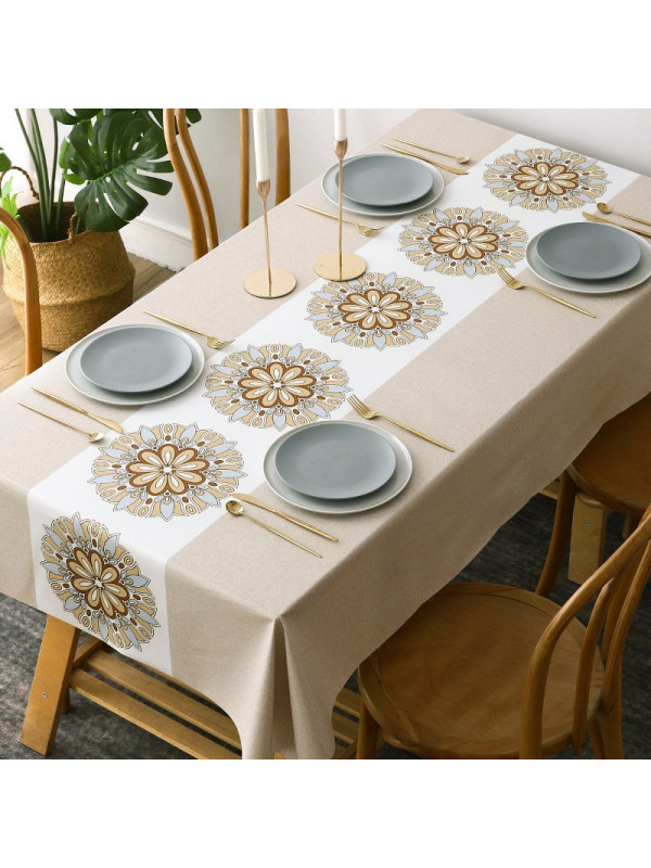 Cebapvc防水餐桌布欧美酒店桌布聚会假期晚餐厅餐遮盖布桌套防油