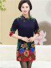 中年秋冬新款女装长袖连衣裙大码加绒加厚妈妈装中长款气质打底衫6599