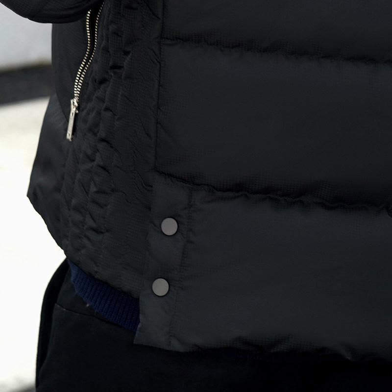卡宾男装灰鸭绒保暖羽绒服冬季潮流修身抽绳连帽外套B图片