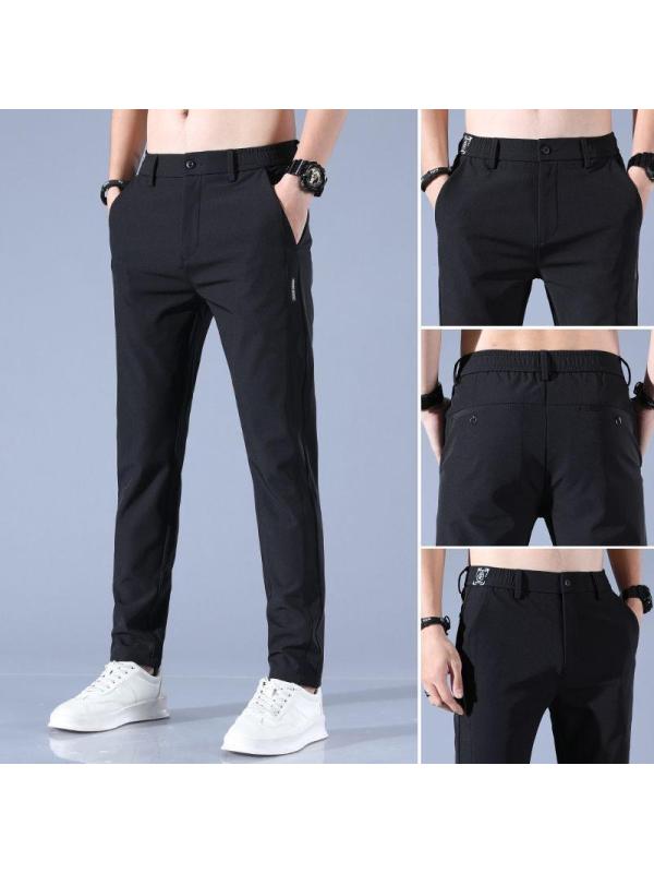 冰丝裤男夏季新款商务时尚韩版大码薄款弹力休闲长裤