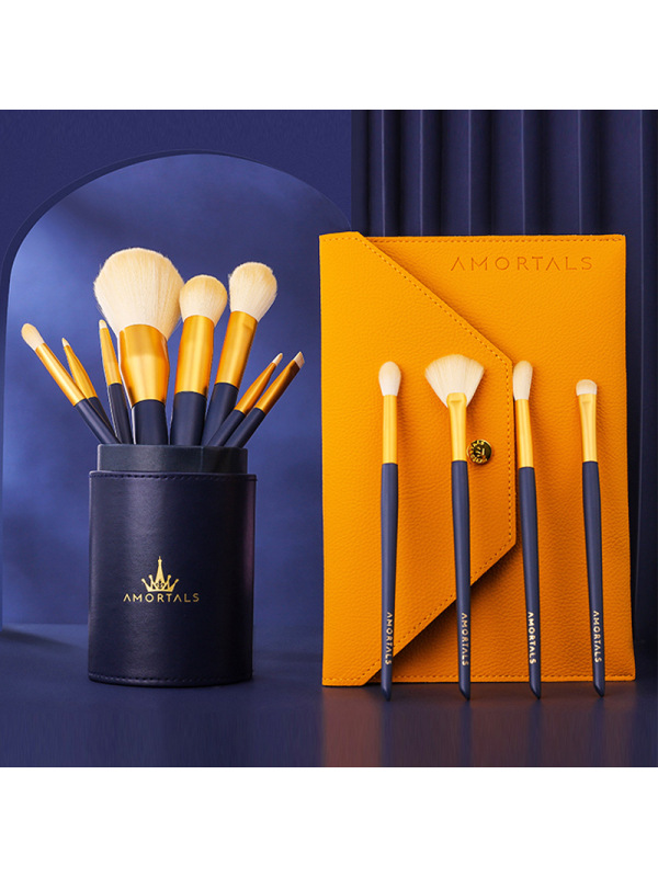 尔木萄化妆刷套装（化妆刷+收纳包+收纳桶） 软毛眼影修容美妆散粉刷子全套女