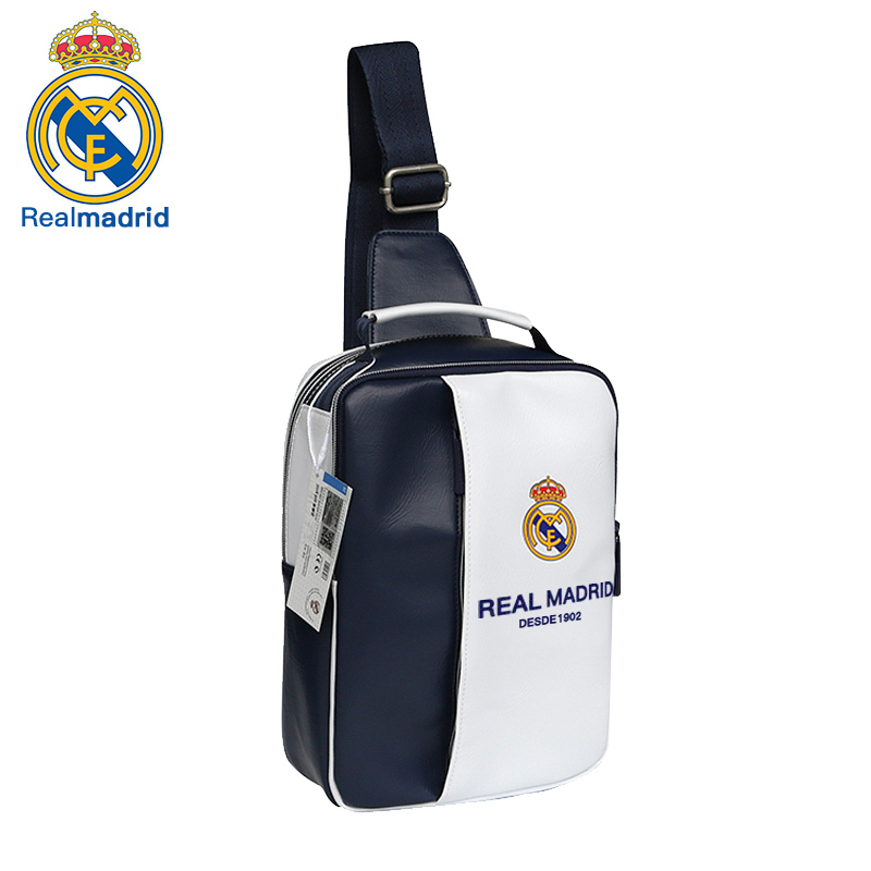 皇家马德里Realmadrid官方正品时尚男女士多功能大容量手提运动户外登山休闲健身训练商旅行电脑单肩小挎书包背包白色