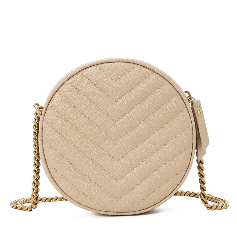 YSL 圣罗兰 VINYLE 圆饼 字母LOGO 绗缝皮 610436图片