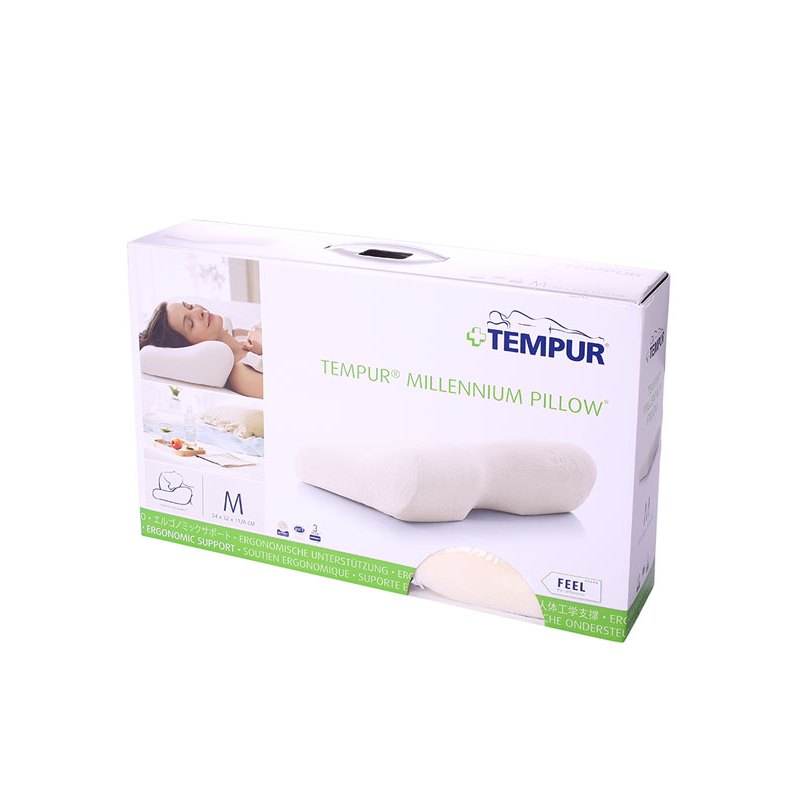 泰普尔（TEMPUR）枕头丹麦进口千禧米黄色感温枕记忆枕护颈椎侧仰睡枕透气防滑54*32CM
