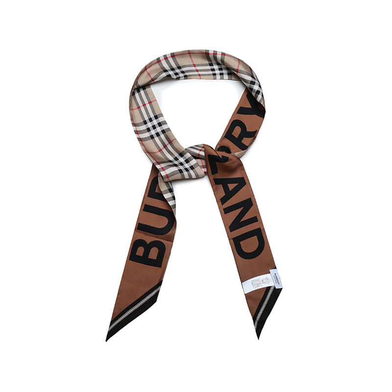 博柏利 burberry 男女通用款桑蚕丝装饰带小领巾窄版丝巾80289501