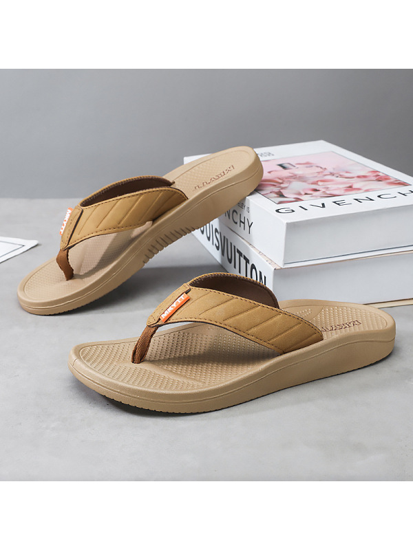 春夏季新款EVA轻便简约百搭平底男士拖鞋沙滩透气露趾人字拖鞋