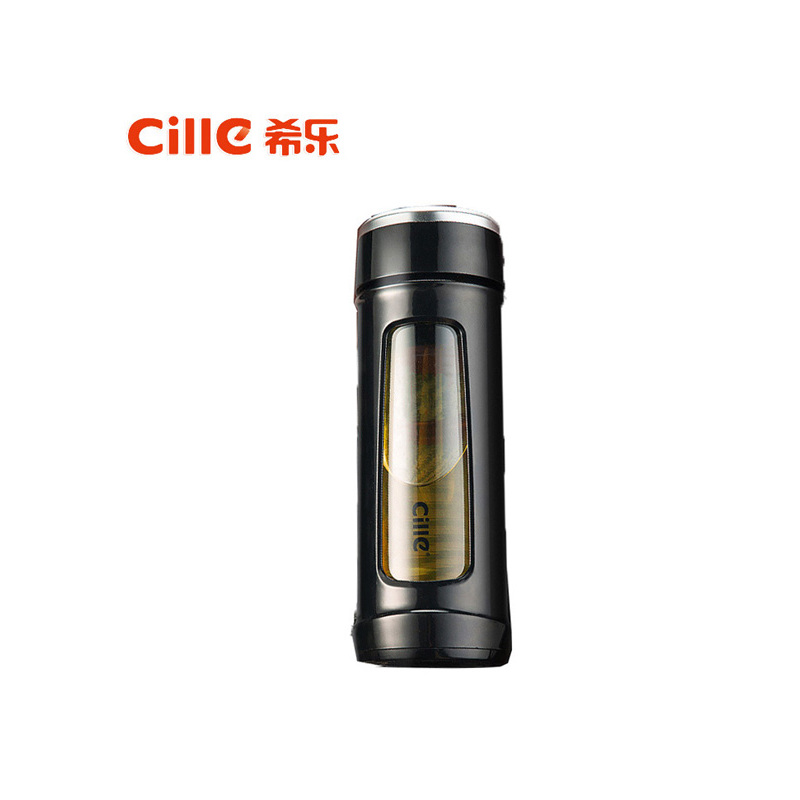 希乐玻璃杯双层水杯便携大容量茶杯男车载带过滤防摔办公随手杯子 500ml DS-032
