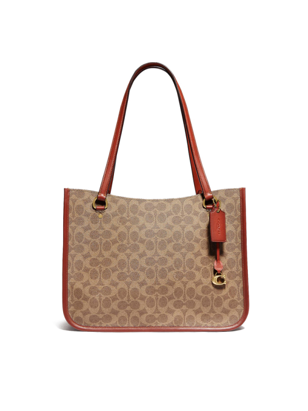 COACH Tyler Carryall 购物袋 C挂坠 老花拼皮 C2591 女士单肩包 拼色