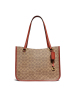 COACH Tyler Carryall 购物袋 C挂坠 老花拼皮 C2591 女士单肩包 拼色