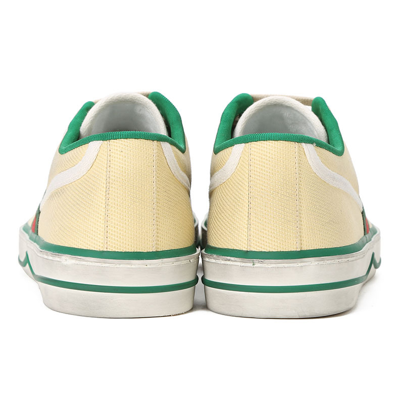 古驰GUCCI Tennis 1977 帆布鞋 经典织带织物606111 男士帆布鞋休闲鞋