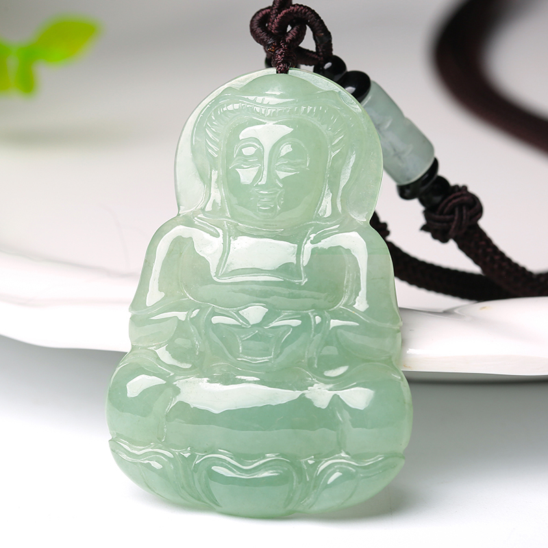 印象眸翡翠观音吊坠男款玉佩冰糯种观音玉石坠子挂件