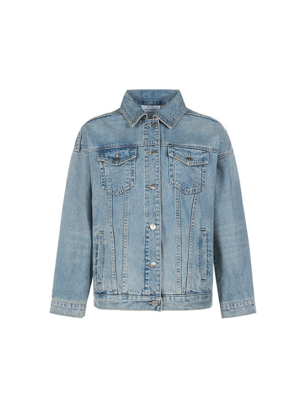 阿玛尼 ARMANI EXCHANGE 女士 棉质破洞设计牛仔服外套8NYB30 Y2AAZ