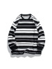 春秋季新款男士韩版撞色条纹圆领长袖卫衣潮280g重磅纯棉百搭上衣