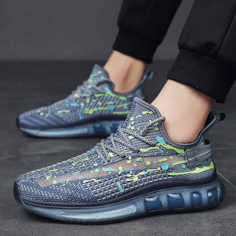 Ceba2022春季新款爆米花飞织椰子鞋潮男彩绘休闲运动鞋网面透气男鞋图片