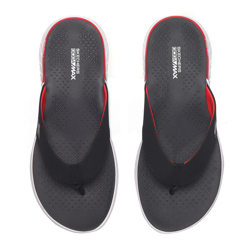 【自营】Skechers斯凯奇男拖鞋ON THE GO舒适轻便缓震夹趾拖54256 54256/BKRD黑色+红色