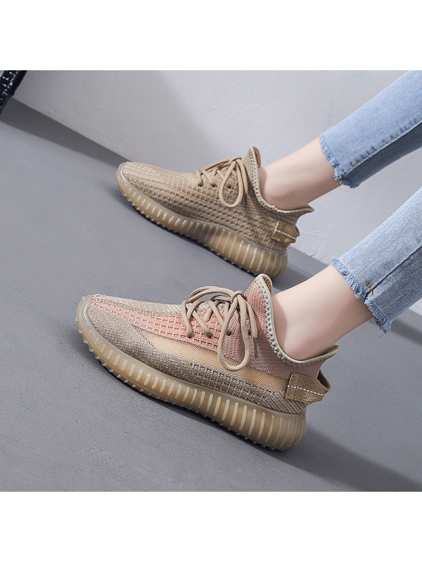 Ceen Bulled果冻地球棕椰子鞋情侣温州鞋工厂脏橙色运动鞋新款350v飞织跑步鞋