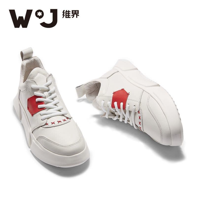维界新款男鞋韩版潮流时尚休闲鞋个性舒适厚底板鞋潮街拍运动鞋男图片