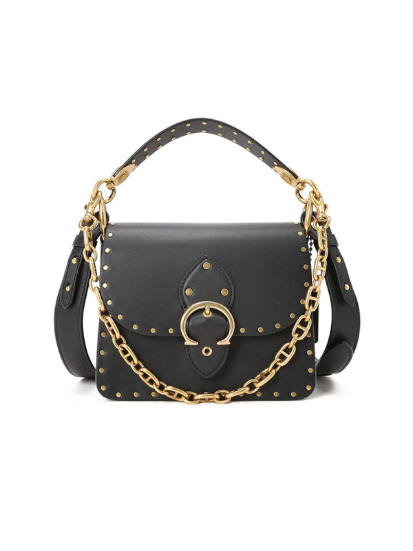 COACH 蔻驰 BEAT口盖包 单肩包 斜挎包 光面皮金扣4600