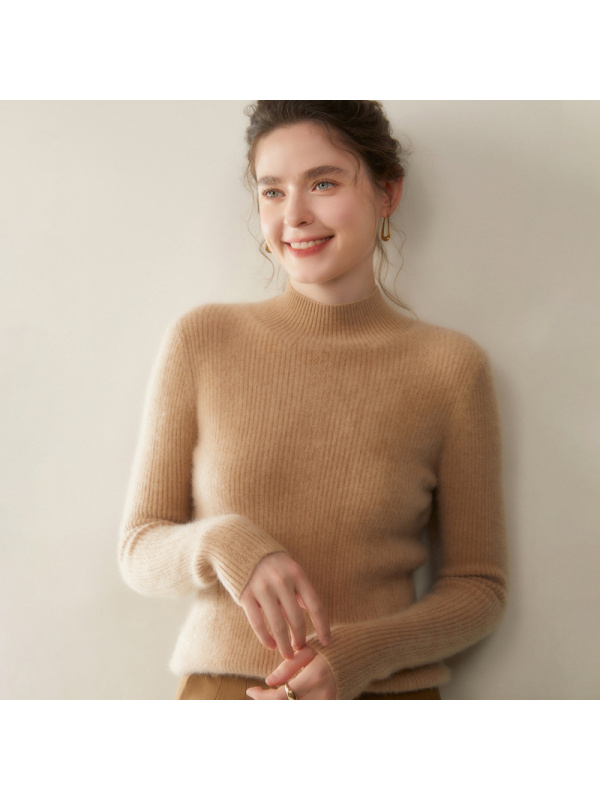 半高领山羊绒衫女士秋冬新款气质内搭上衣软糯亲肤针织打底衫毛衣