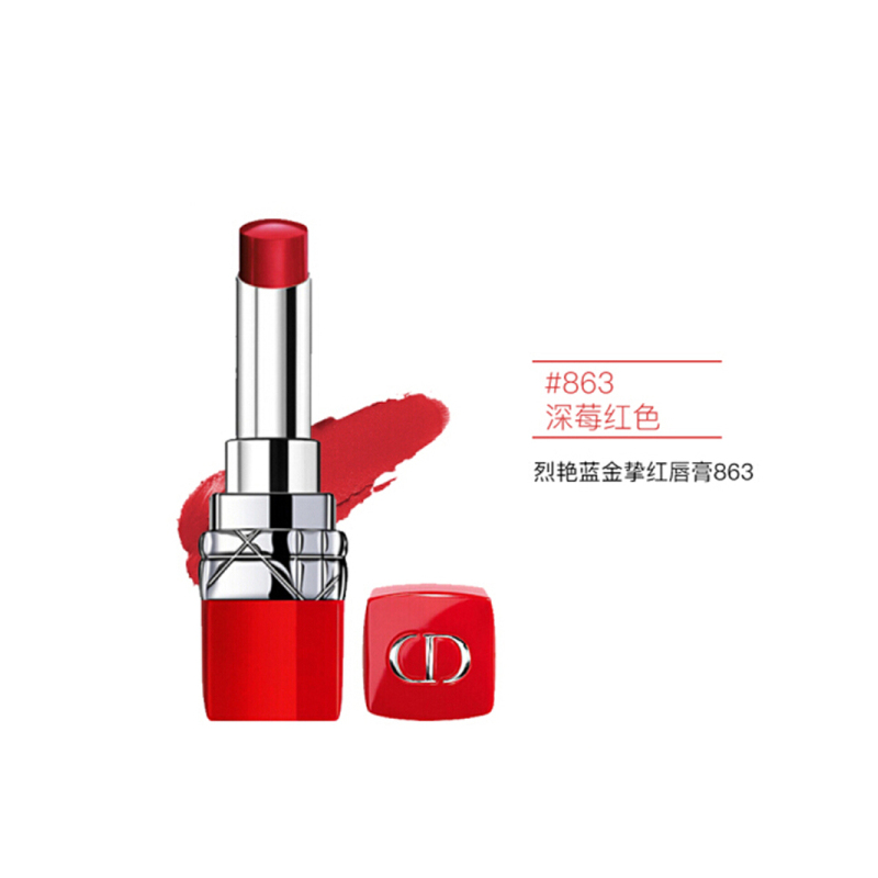 迪奥(Dior)烈艳蓝金挚红唇膏3.2g 863