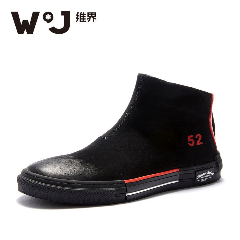 维界切尔西靴男英伦潮流磨砂皮休闲鞋时尚男士潮牌工装鞋复古短靴图片