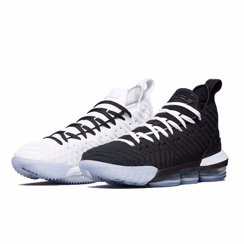 Nike耐克 Lebron LBJ 16 詹姆斯 黑白鸳鸯 实战篮球鞋BQ5970-101图片