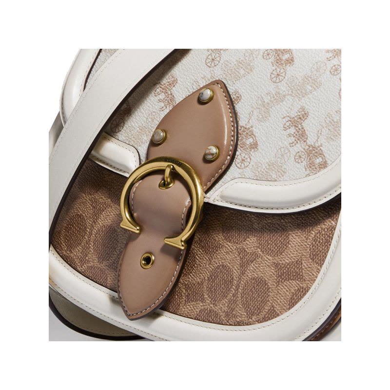 COACH 蔻驰 BEAT 马鞍包 C带扣 织物拼皮 C3837 预售图片