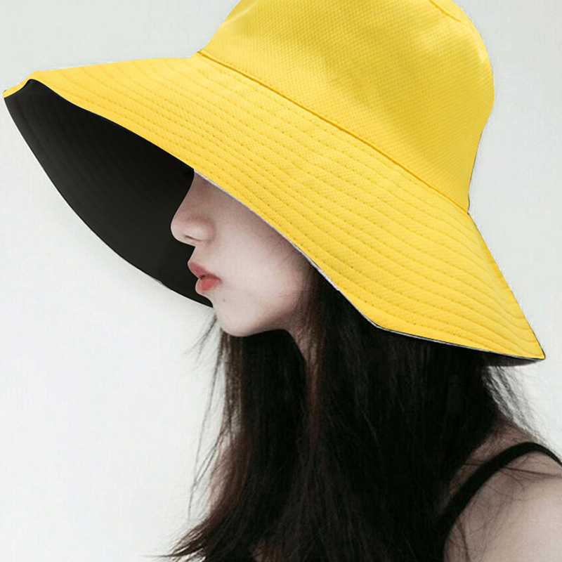 【顺丰配送】双面可戴渔夫帽小清新印花小菊花刺绣帽子女夏季薄款紫外线遮阳帽MZ200593Y