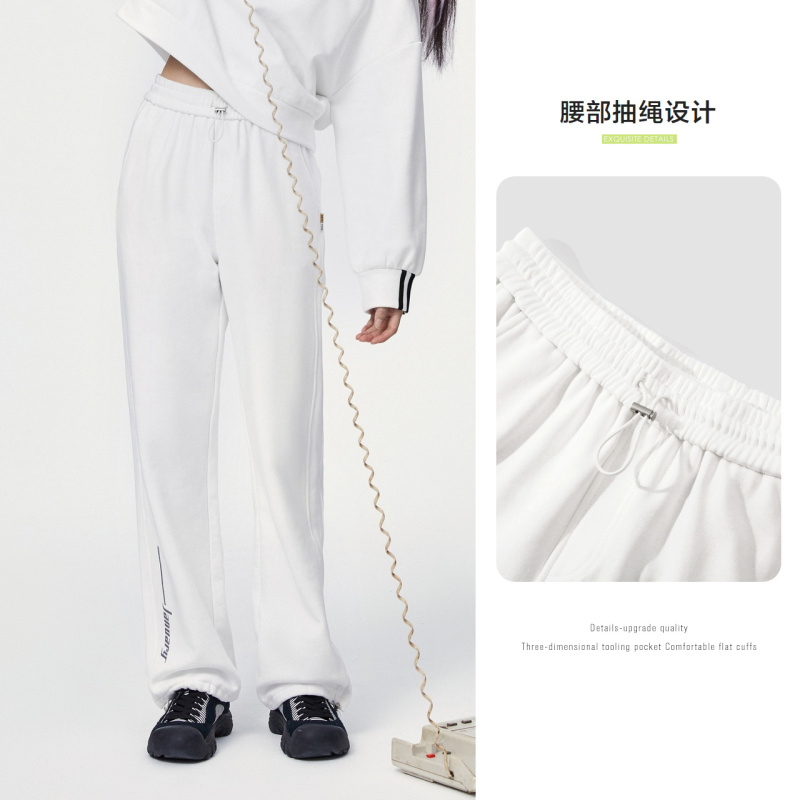 【满198减100预估价：105】森马休闲裤女2021春季新款工装运动裤抽绳束脚长裤宽松慢跑裤子