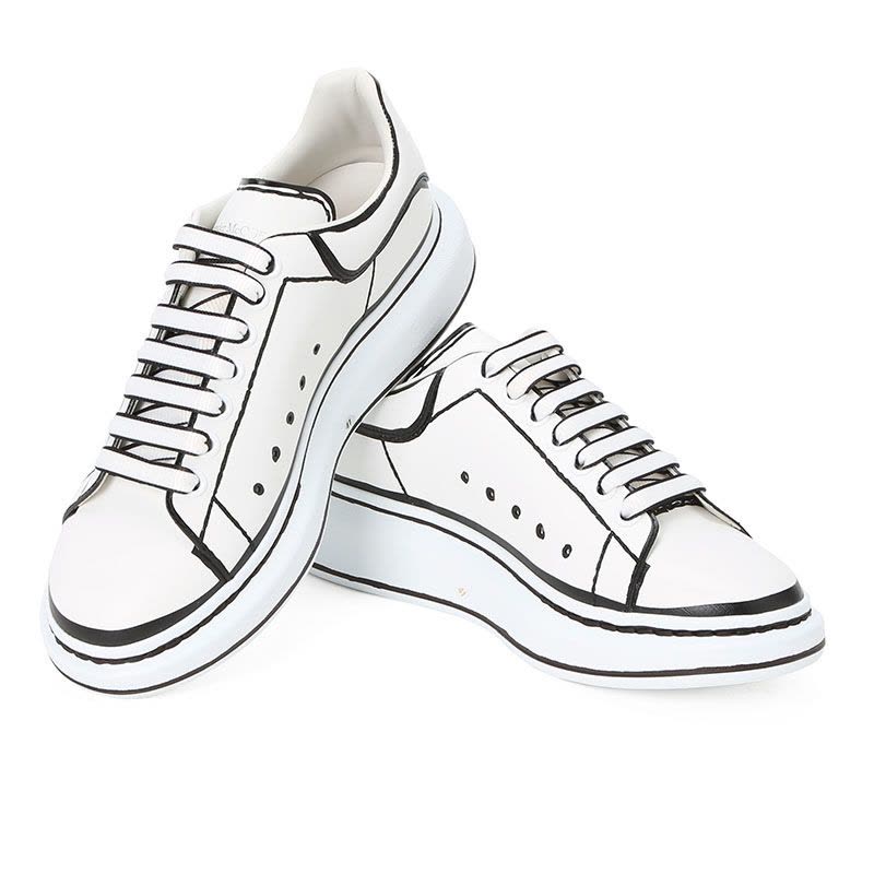 McQueen Sneakers Oversize小白鞋 白色厚鞋底光面皮627867白尾图片