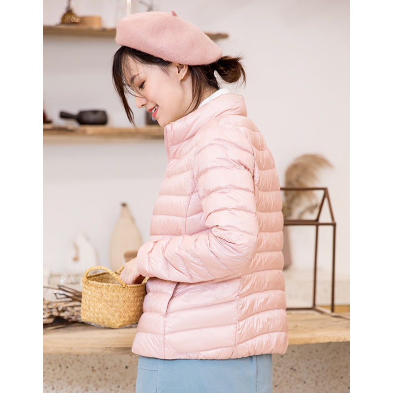 羽绒服女2020秋冬时尚轻薄羽绒服女白鸭绒短款外套反季女装上衣潮