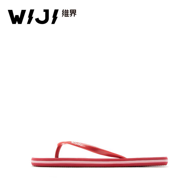 WIJI夏季新款女士拖潮防滑人字拖时尚室内个性平底印花凉爽沙滩鞋图片