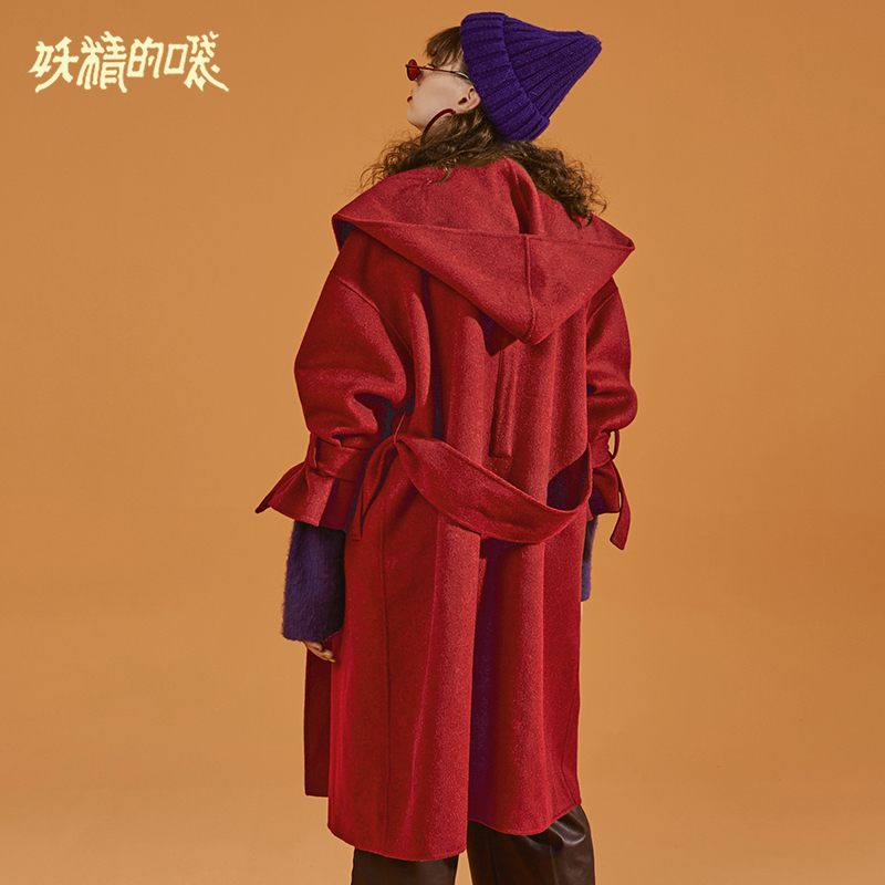 妖精的口袋Y毛呢外套女中长款韩版秋装宽松双面呢子大衣R