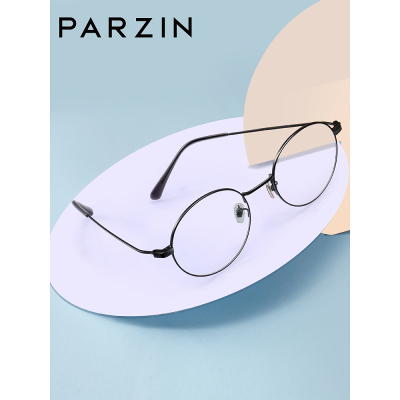 帕森（PARZIN)金属圆框眼镜架 男女复古文艺眼镜框 潮流框架 15707