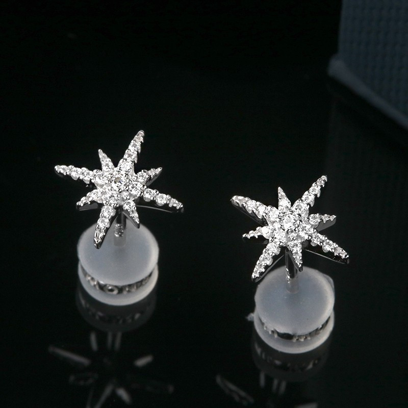 apmmonaco六芒星耳钉女星星耳环流星耳饰925银送恋人ae8419ox