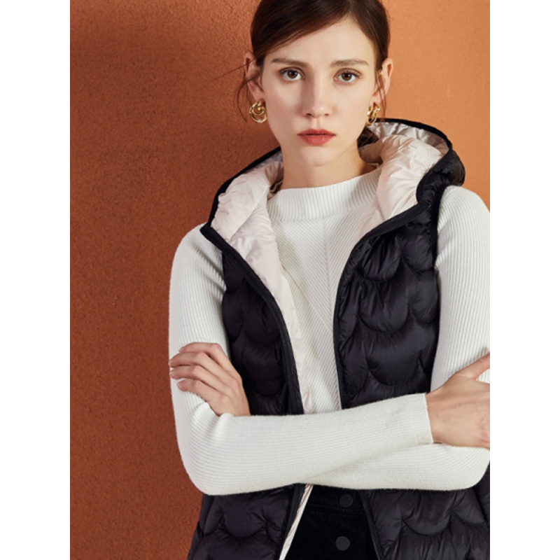 连帽羽绒马甲女士短款拉夏贝尔2018冬季新款韩版修身外搭轻薄外套