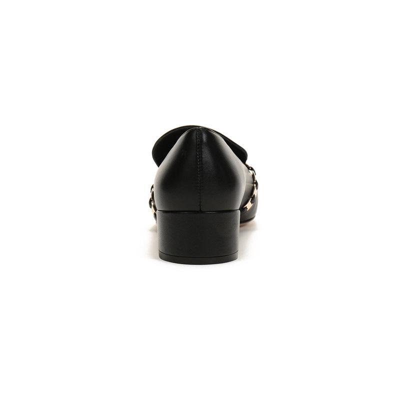 Salvatore Ferragamo 菲拉格慕 女士 TILOS系列皮革VARA链条莫卡辛鞋中跟鞋 0730031