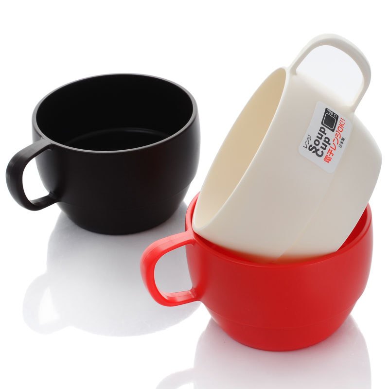 INOMATA日本进口咖啡杯牛奶杯早餐随手杯马克杯情侣杯水杯短款1个装红色