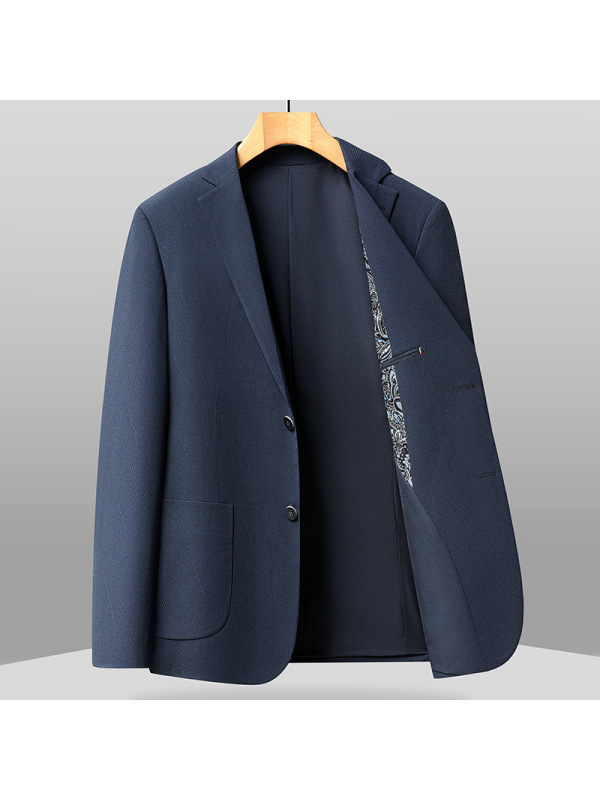 春秋新款弹力印花免烫男式西装韩版西装休闲单西外套