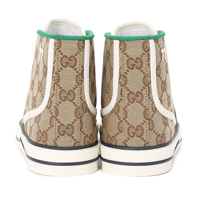 预售古驰guccitennis1977高帮帆布鞋老花老花帆布627838女士高帮鞋