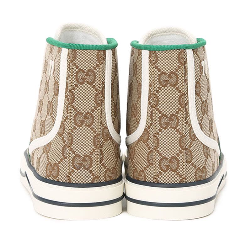 预售 古驰GUCCI Tennis 1977 高帮帆布鞋 老花老花帆布627838 女士高帮鞋帆布休闲鞋图片