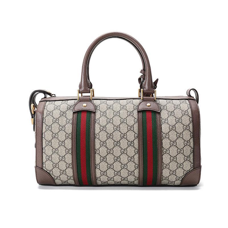 gucci古驰男女中性人造帆布皮革仿古做旧手提单肩斜挎包旅行包波士顿