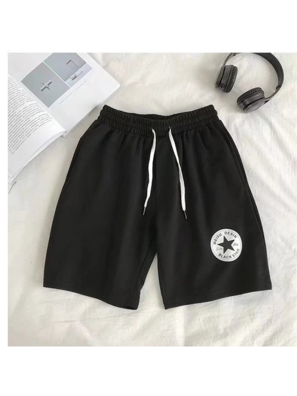 短裤男夏季新款韩版宽松型休闲运动裤个性印花五分沙滩裤