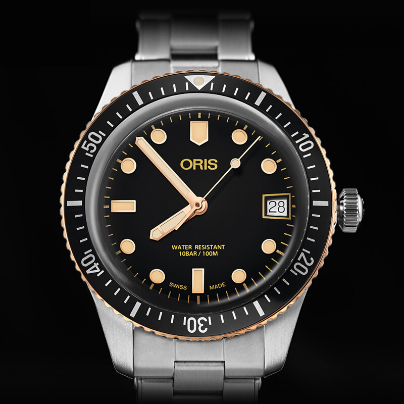 oris豪利时瑞士手表潜水系列65年复刻版潜水腕表铜圈自动机械表腕表
