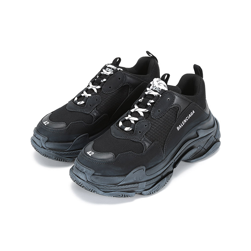 巴黎世家balenciaga男士织物等多种材质拼接系带休闲运动鞋脏脏鞋