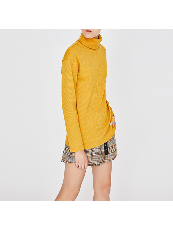 初语内搭长袖装女高领落肩袖基础款打底衫保暖T恤