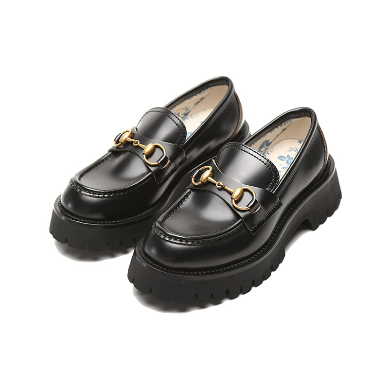 古驰gucci女士皮革马衔扣厚底皮鞋乐福鞋577236ds800