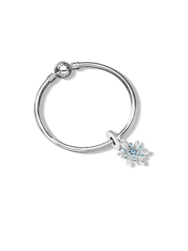 PANDORA潘多拉 925银凝霜掠影成品套装手镯 开口式固定珠手镯 ZT090207